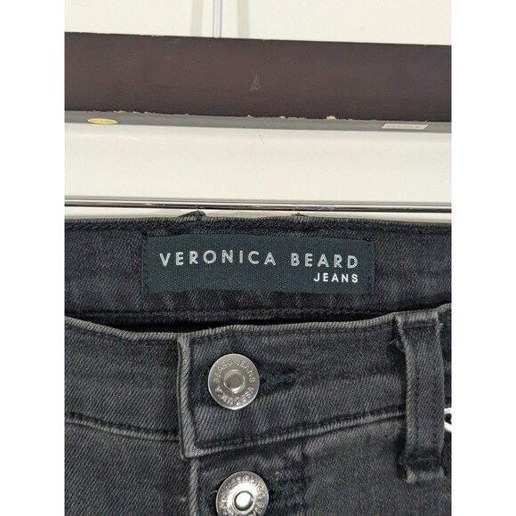 Veronica Beard Jeans Size 26 Charcoal Stretch Beverly Skinny Flare High Rise - Picture 4 of 11